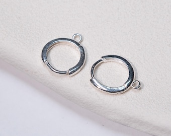 Sterling Silver Hoop Earrings with Loop, Earring Component