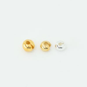 Cuentas de plata esterlina con cierre de engarce, componentes para joyería (2,5 mm-6 mm)