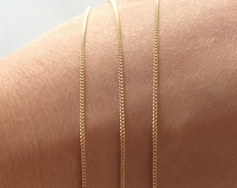 Cadena de eslabones chapada en oro de 14 quilates, para la fabricación de joyas DIY, 0,9 mm, 1 metro