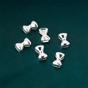 Sterling Silver Shiny Butterfly Bow Beads, Bowknot Bead, Bowtie Bead, Girly Bead, Bow Bead, Bracelet Spacer, Bow tie Bead, Cute Bow Bead