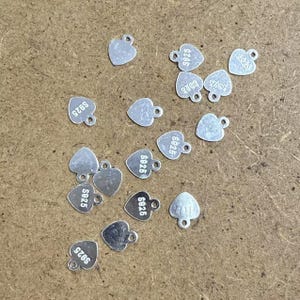 Sterling Silver Tag Charms, Oval Tag Charm, Heart Tag Charms, Drop Charms, 925 Silver Tags Charm For Extension Chains