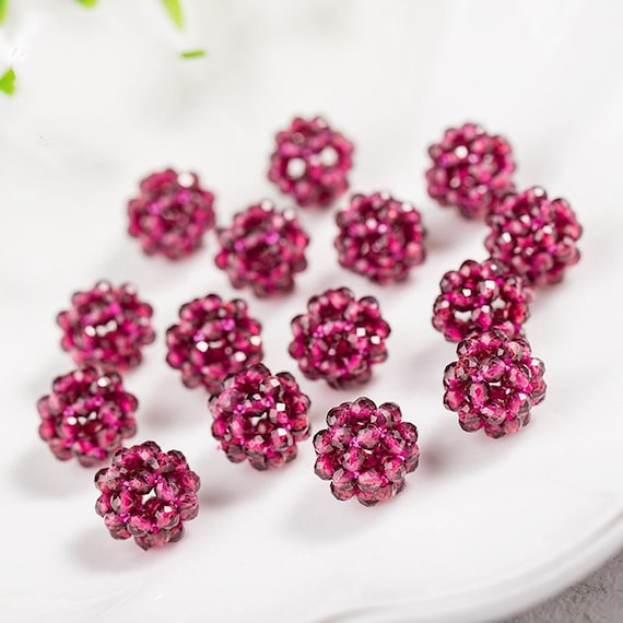 AAA+ Naturale Granato Gemma 21.6cm Sfaccettato Miste Cubo Perline 6-8mm - Foto 3