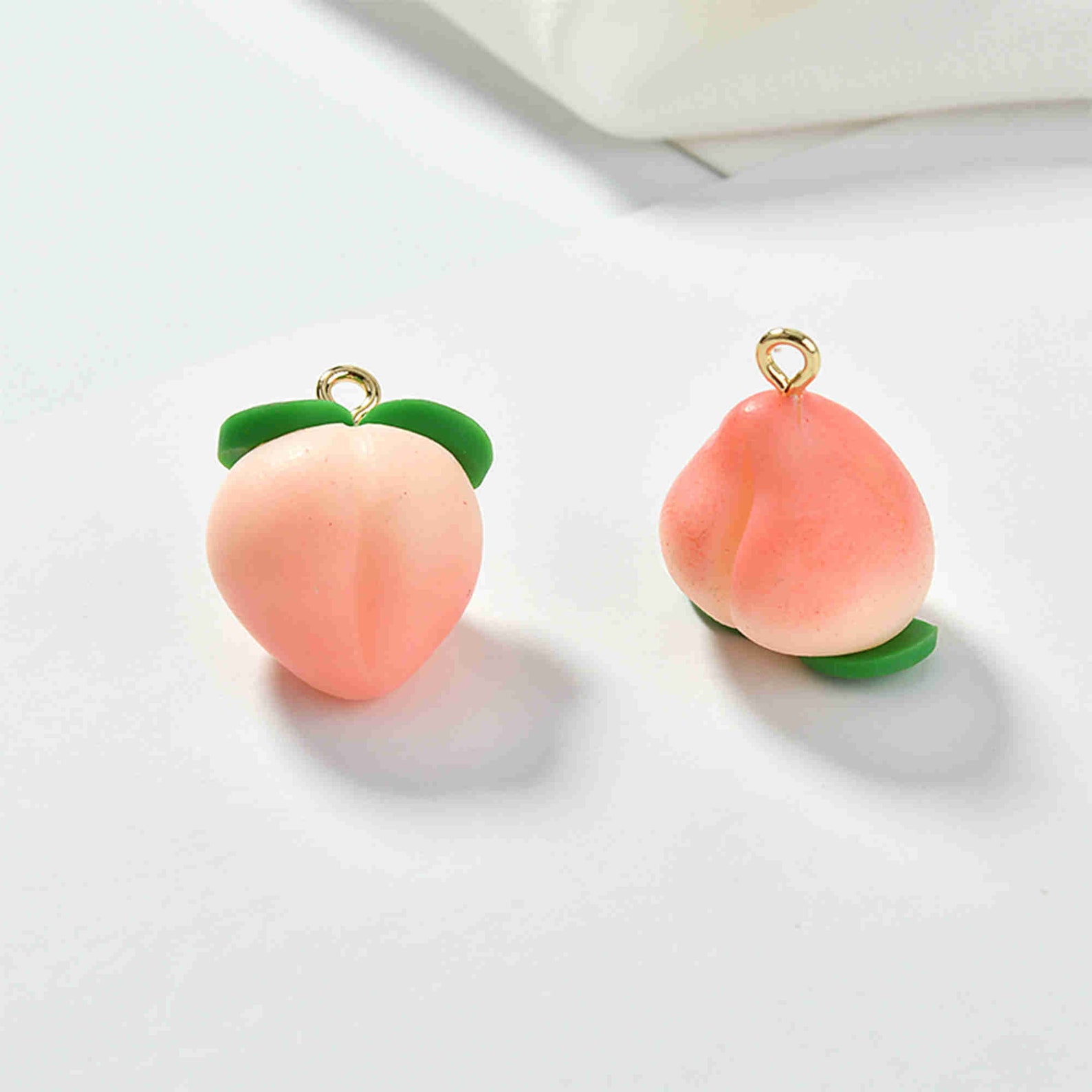 10pcs Polymer Clay Peach charm Gold Plated Peach Charms Gold Etsy