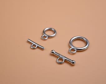 Chiusure a moschettone in argento sterling, chiusure rotonde per collane e bracciali, per la creazione di gioielli.