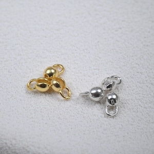 スターリングシルバー製圧着カバービーズ、ジュエリー製作用品（3～4.8mm）