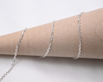 Sterling Silver O Cable Chain, Jewelry Making Supplies, 1mm