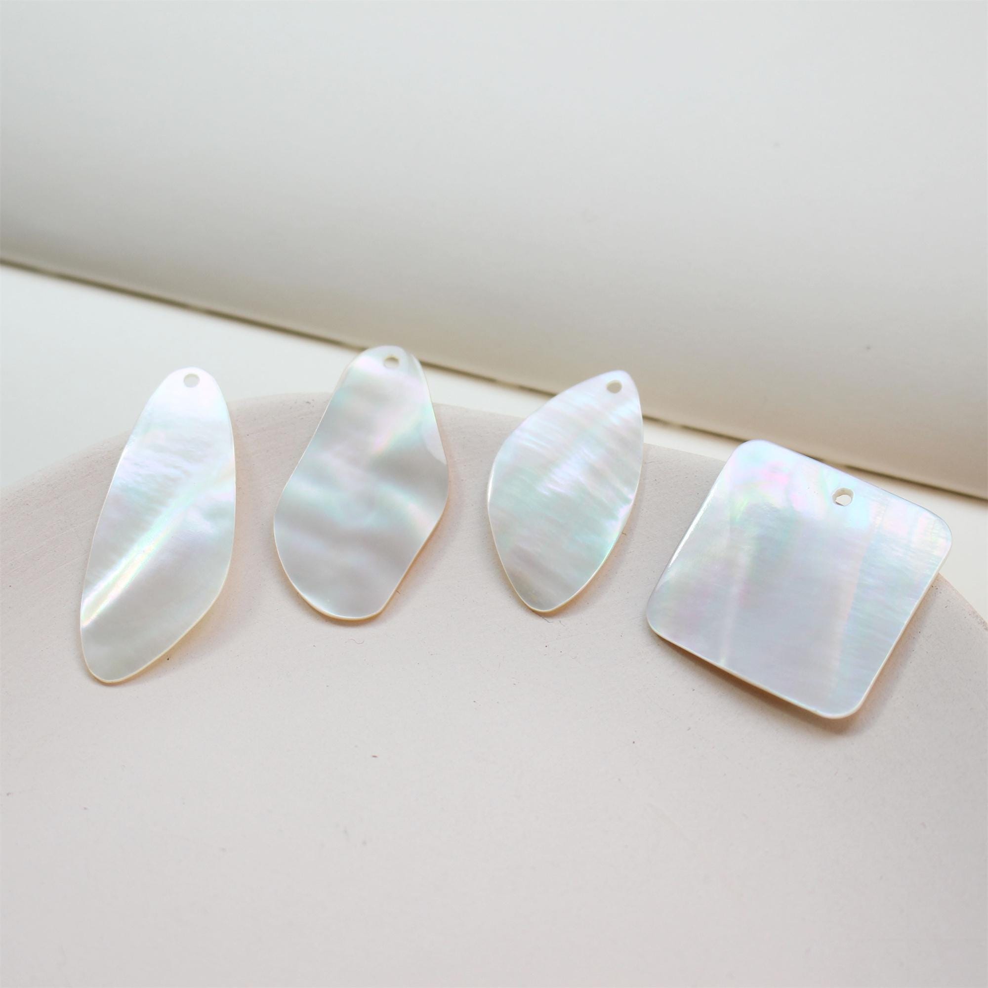 Natural Shell Geometric Charm Pendant, Jewelry Making - Etsy