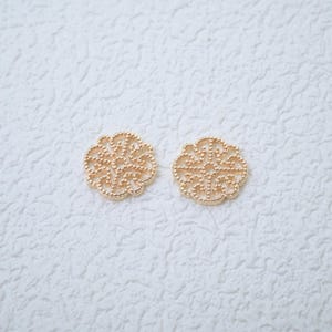 Gold Filigree Charms - Flower Connectors for Jewelry Making Findings (2pcs/5pcs/10pcs Pack Available