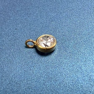 14K Gold Filled Birthstone Charm, Gold Vertical Hole Pendants, Gold Birthstone Charm, Necklace Charm,Birthstone Earrings Charms 4mm