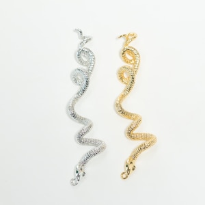 14Kゴールドメッキのスネークチャームペンダント、サーペントブレスレット、コブラネックレス、バイパーイヤリング、小さなチャーム、動物ジュエリー、爬虫類チャーム