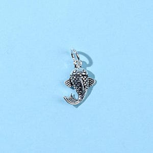 Sterling Silver Fish Charm Pendant, Ocean Bracelet, Marine Necklace, Sea Life Earring, Animals Charm, Tropical Jewelry, Coastal Charm