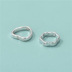 Sterling Silver Heart & Flower Bead Frames, S925 Silver Spacer Bead Frames for 6mm 8mm 10mm Beads
