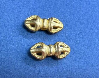 Gold Plated Sterling Silver Vajra Dorje Bead, Tibetan Buddhist Charm