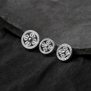 Sterling Silver Double Dorje Beads, Sterling Silver Buddhist Vajra Beads, Sterling Silver Tibetan Dorje Bead, Sterling Vajra Bead 15mm 17mm