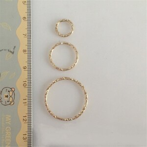 14K Gold Filled Closed Round Twist Jump Rings , Gold Filled Closed Circle Jump Ring Connector for Bracelet Necklace 11mm 18mm 25mm image 5