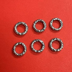 Sterling Silver Handmade Flat Round Bead, Spacer Beads, 925 Silver Hammered Spacer Bead, Bracelet Bead, Necklace Bead, Handmade Bead Spacer