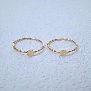 14K Gold Filled Ring Setting, Slim Band, Cabochon, Dainty Stacking Ring