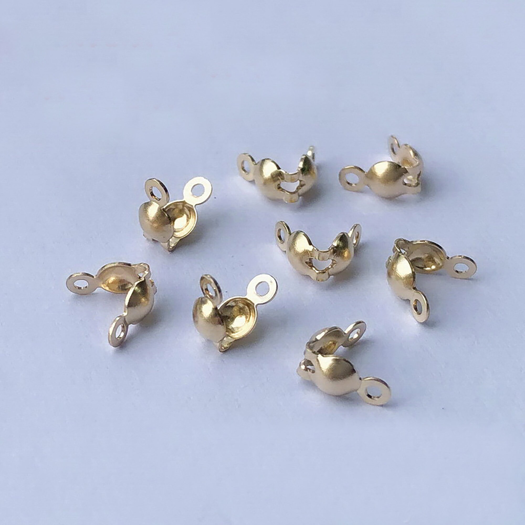 14K Gold Filled Clamshell Bead Tips, Jewelry Making, Crimp End Covers ...