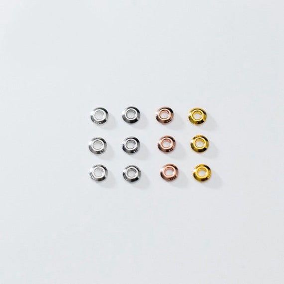 10pcs Sterling Silver Bead Grommets 925 Silver Bead Grommet Etsy