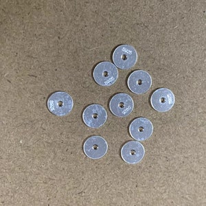 10pcs Sterling Silver Round Disc Bead, Disc Spacer Beads, Greek Bead, Bracelet Bead, Necklace Bead, Blank Disc Spacer 6mm