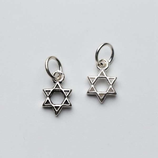 Pendentif breloque étoile de David en argent sterling, bracelet étoile juive, collier hexagramme, boucle d'oreille religieuse, bijoux Hanukkah, breloque talisman