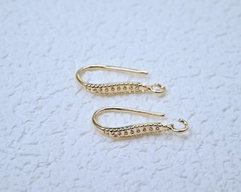 Ganchos para pendientes chapados en oro de 14 quilates, suministros para la fabricación de joyas
