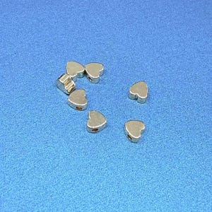 14K Gold  Love Heart Beads, Gold Tone Beads, Gold Heart Spacer Beads, Necklace Beads, Bracelet Beads 4mm 5mm 6mm