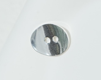 Oval Sterling Silber Knopf Perlen, 925 Silber, DIY Schmuck