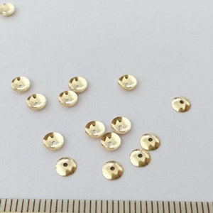 14K Gold Filled Bead Caps, 3mm 4mm Bead Caps, Gold Filled Blank Bead Caps For Jewelry Making Supplies, Bulk Spacer Beads Caps image 1