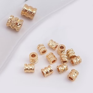 10pcs 14K Gold Plated Tube Bead, Gold Tone Tube beads, Necklace Bead, Tube Beads, spacer Beads, jewelry making Beads 6*6.6mm