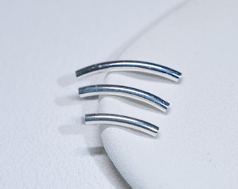 925 sterlingzilveren buiskraal, gebogen noedel, armbandkraal (10 mm - 50 mm)