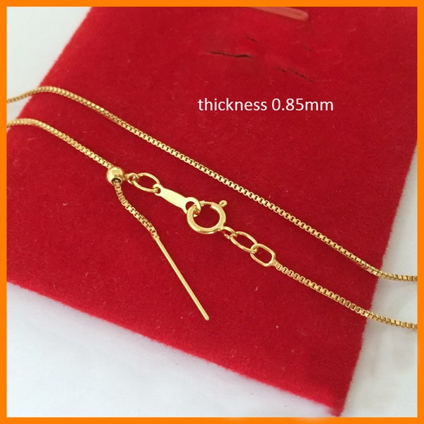 14K Gold Filled Box Chain Necklace, 14K/GF Box Chain w/Spring Clasp Silicone Bead, Necklace Chain, Jewelry Making supplies 18.5" bulk chain