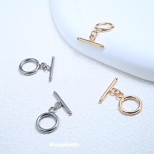 Stainless Steel OT Toggle Clasps, Gold Plated Necklace Bracelet Connector, 10mm 13mm