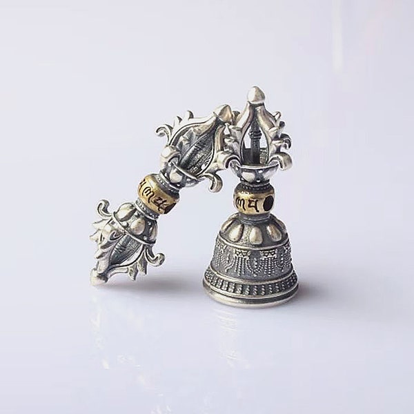 Sterling Silver Vajra Dorje Beads, Vajra Bell Bead, Buddhist Bead, Spiritual Bead, Prayer Bead, Bracelet Spacer,Meditation Bead,Tibetan Bead