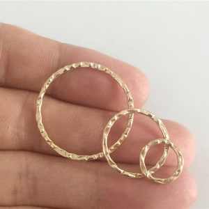 14K Gold Filled Closed Round Twist Jump Rings , Gold Filled Closed Circle Jump Ring Connector for Bracelet Necklace 11mm 18mm 25mm image 8