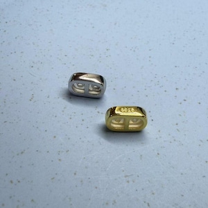Minimalistische Silber Knopf Perle, Oval Knopf Perle, Schlichte Knopf Perle, Armband Knopf, Halskette Knopf, Knopf Spacer