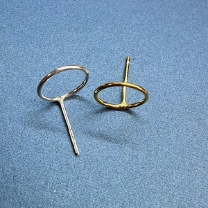 Sterling Silver Round Circle Earring Posts w/ Backs, 925 Silver Earring Post Ear Stud, Round Ear Stud, Post Earrings, Earring Component