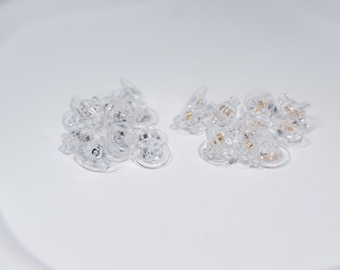 Sterling Silver Ear Nuts with Silicone Comfort Disc (10.5x6.25mm)