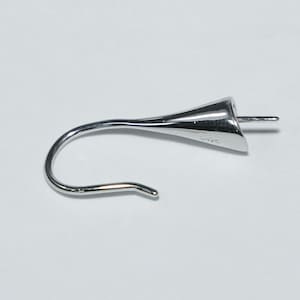 Sterling Silber Ohrring Haken mit Schraub Peg, Halb gebohrte Perle