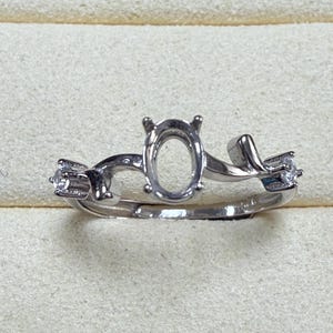 Sterling Silver Oval Ring Setting, Oval Ring Head, 925 Silver Ring Prong Setting With Claw, Solitaire Ring Settings, Ring Band 4x6 5x7 6x8mm