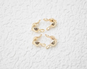 Punte a conchiglia placcate in oro per la creazione di gioielli (4 x 7 mm)