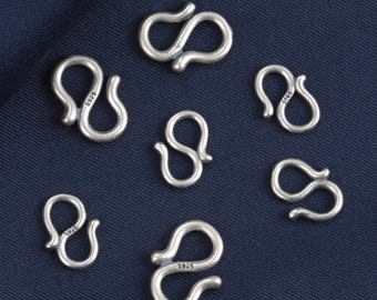 Sterling Silver S Clasp, 925 Silver S Clasps, Silver Hook Clasp, Silver S Clasp Connector,Necklace Clasp,Bracelet Clasp,Hook Clasp wholesale