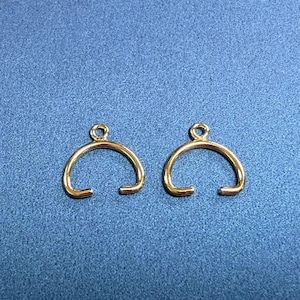 14K Gold Filled Pinch Bails, Gold Filled Pinch Bail set for Gemstone, Gold Filled Pinch Bails w/ Closed ring, Pendant Bail Jewelry Making