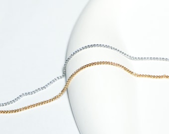 Cadena de cable chapada en oro de 14 quilates, para la fabricación de joyas, 99 cm (39 pulgadas)