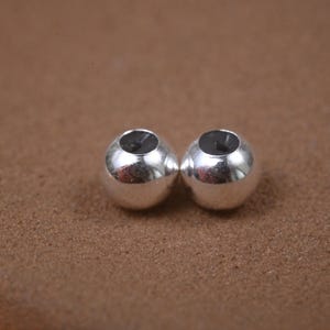 Perles d'arrêt en argent sterling avec silicone, perle à bille en argent 925 et silicone pour collier et bracelet, 3-6 mm