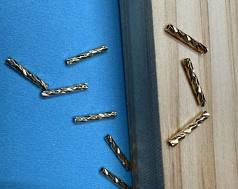 Cuenta espaciadora tubular chapada en oro de 14 quilates para la fabricación de joyas (10 mm, 15 mm, 20 mm)