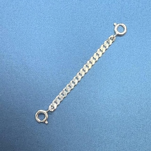 Sterling Silver Curb Extension Chains W/ Ring Clasp, S925 Silver Belcher Curb Chain Extenders, Necklace Extender Chains