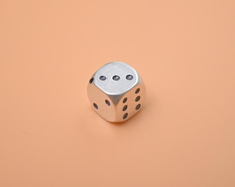 Sterling Silver Dice, Solid Metal, D6