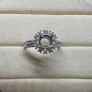 Sterling Silver Round Ring Setting, Round Ring Head, 925 Silver Ring Prong Setting With Claw, Statement ring, Ring Band 5mm 6mm 8mm