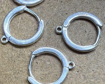 Sterling Silver Earring Plain Lever back earring, 925 Silver Ear Wire Round Lever Back for Earring Jewelry Making, Earring Component 13.5mm